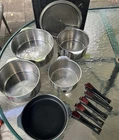 Triplinox 11 Piece Pots Pan Removable Handles 18/10 Stainless Steel France Lid Used. Price: $125.00.