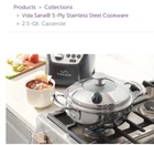 Princess House Vida Sana 5-PLY Stainless Steel 2.5 Qt Casserole (5561) New. Price: $149.00.