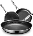 Snowclad Hybrid Nonstick Pan Set Hex-textured, Premium & Versatile, Lids New. Price: $190.00.