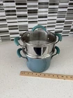 Rachael Ray Blue Classic Brights 3 Qt Hard Enamel Nonstick Steamer Set New. Price: $39.72.
