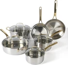 Martha Stewart Castelle 10-PIECE Stainless Steel Cookware Set New. Price: $250.00.