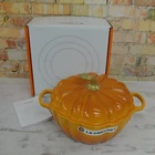 Le Creuset Cast Iron 4 Quart Pumpkin Cocotte Dutch Oven, Persimmon Orange - New. Price: $369.95.