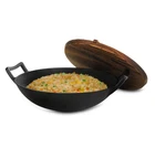 Megachef 14 Inch Heavy Duty Cast Iron Wok With Wood Lid New. Price: $37.50.