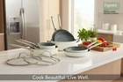 Figmint 12-PIECE Nonstick Ceramic Coated Aluminum Cookware Set Cream New. Price: $120.00.