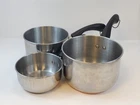 Paula Deen Signature Pan Set 1 Qt 2 3 Stainless Steel Copper Bottoms Used. Price: $79.99.