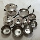 Farberware Vtg 14 Piece Cooking Set Alum Clad Pots Skillets Lids + Extra Usa Used. Price: $120.00.