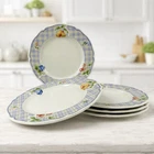 Homecraft By Noritake Rainbow Fruits 9229 Dinner Plates Ireland Set Of 4 Vintage Used. Price: $98.00.
