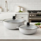 Nib 100% Imusa Caldero 2.5 & 7QT Cast Aluminum Set With Glass Lid 22/30CM New. Price: $32.97.