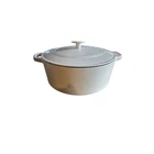 Cuisinart White Enameled Cast Iron Dutch Oven Pot With Lid Kitchen Cookware Used. Price: $38.39.