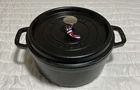 Staub Cast Iron 4 Qt, Round, Dutch Oven, Black Matte New. Price: $140.00.