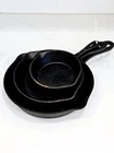 Bayou Classic Cast Iron Skillet Set 3 Pc Heavy Duty Fry Pans Camping Cooking New. Price: $49.99.