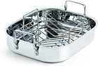 Cooks Standard Stainless Steel Roaster Pan With V-shaped Rack, Inner 16-INCH X New. Price: $96.04.