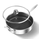 Toutrop Frying Pans Wih Lid Tri-ply Stainless Steel Saute New. Price: $103.43.