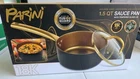 New Box, 18K Parini, 1.5 Qt Gold Collection Sauce Pan W/tempered Glass Lid.. Price: $20.00.
