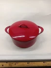 Giada De Laurentiis Red 10" Dutch Oven W/ Lid - Enamel Coated Cast Iron Cookware Used. Price: $15.95.