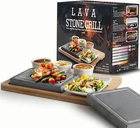 Artestia Hot Grill Set For STEAK,2 Pcs Lava Rock Cooking Stones W/bamboo New. Price: $66.66.