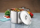 Mainstays 8-QT Stainless Steel Stock Pot With Lid, Durable, Stay-cool Handles New. Price: $13.60.