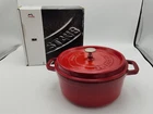 New/open Box - Staub Cocotte Ronde Cherry Qt 24CM 3.8L Round Dutch Oven Dish. Price: $259.99.