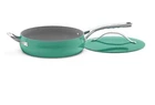 Cuisinart Culinary COLLECTION4.5 Qt Saut Pan Helpful Handle & Cover Teal Nib New. Price: $59.99.