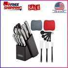 Farberware Classic 22 Piece Stamped Stainless Steel Knife Set And Utensil New. Price: $35.32.