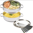 Stainless Steel Complete 2-TIER Steamer Pot Set Nuwave Cookware Model 32003AL Used. Price: $37.50.