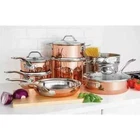 Viking 13-PIECE Professional Tri-ply Copper Cookware Set With Vented Glass Lids New. Price: $495.00.