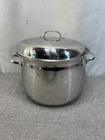 Vintage Belgique Stainless Steel 11 Qt Stock Pot & Vented Lid - Belgium Used. Price: $59.00.