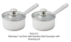 (2 Pack) Mainstays 1 Qt Oven Safe Stainless Steel Saucepan With Straining Lid New. Price: $22.05.