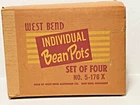 Vtg West Bend Individual Bean Pots Set Of 4 Mid Century Stoneware W/ Box. Price: $34.99.