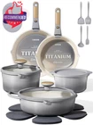 20PCS Titanium Cookware Set, Pots And Pans Non Stick, Kitchen Cooking New. Price: $186.12.