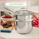 Princess Heritage Signature 2.75-QT Stainless Steel Double Boiler Set * 10641 New. Price: $150.00.