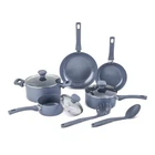 Elements By Thyme & Table 10-PIECE Ceramic Non-stick Cookware Set Pots Pans Blue New. Price: $52.99.