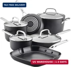 Kitchenaid Hard-anodized Induction Nonstick Cookware Pots And Pans Set, 10-PIECE New. Price: $472.48.