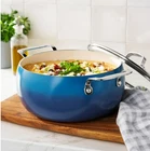 The Pioneer Woman Harlow 7.5 Qt Ceramic Non-stick Stock Pot With Lid, Denim Blue New. Price: $32.99.