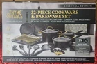 Thyme & Table 32 Piece Cookware Set Aluminum Ceramic Non-stick Pots Pans Black New. Price: $199.99.