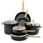 Greenpan Hard Anodized Healthy Ceramic Nonstick 10 Piece Cookware Pots , Black New. Price: $311.26.