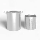 30 Qt Aluminum Stock Pot With Strainer & Lid, Large Boiling Seafood New. Price: $56.50.
