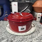 Staub Cast Iron Dutch Oven 4-QT Round Cocotte, Cherry New. Price: $139.95.