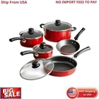 Tramontina Non-stick Red Cookware Set, 9 Piece New. Price: $23.48.