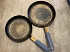(set Of 2) Misen Carbon Steel Frying Pans - 12 10 With Silicone Handles Used. Price: $75.00.