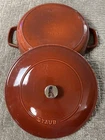Staub 11 4QT Chistera Braiser 28 Cast Iron Lid Red Rust Nice France Used. Price: $149.99.