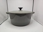 Martha Stewart Everyday Cast Iron 5 Quart Dutch Oven Pot Enamel Interior Gray Used. Price: $18.00.