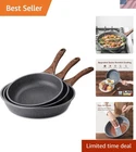 Nonstick Frying Skillets, Swiss Granite Coating Omelette Pans, Healthy Co... New. Price: $125.42.