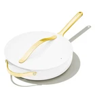 Caraway Nonstick Ceramic Saut Pan 4.5 Qt 12 Lid Oven Safe White Electric Toxic New. Price: $369.99.