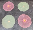 Set Of 4 Charles Viancin Silicone Drink Covers Hibiscus & Lily Pad Euc Used. Price: $18.99.
