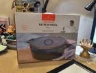 Emeril Lagasse Large Round Dutch Oven With Lid 4.5 Qt Blue Stoneware. Price: $29.95.