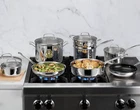 Cuisinart Chef Classic Ceramic Nonstick 13-PIECE Stainless Steel Cookware Set New. Price: $149.97.