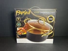 Nib Parini 4.5QT 18K Infused Gold Coated Casserole Pot W/ Tempered Glass Lid New. Price: $27.99.