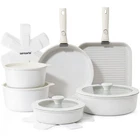 Sensarte 17 Piece Pots And Pans Set, Nonstick Pcs Granite White New. Price: $135.83.
