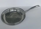 Cuisinart MCP22-20N 8 Stainless Steel Skillet Fry Pan W/ Lid Induction Ready Used. Price: $28.95.